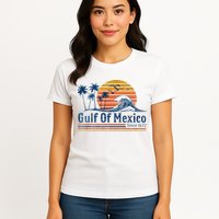 Gulf Of Mexico Since 1672 Retro Vintage Beach Womens T-Shirt