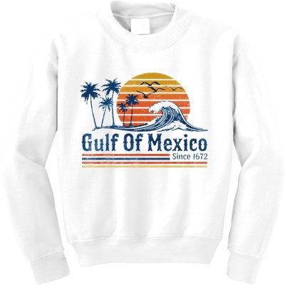 Gulf Of Mexico Since 1672 Retro Vintage Beach Kids Sweatshirt