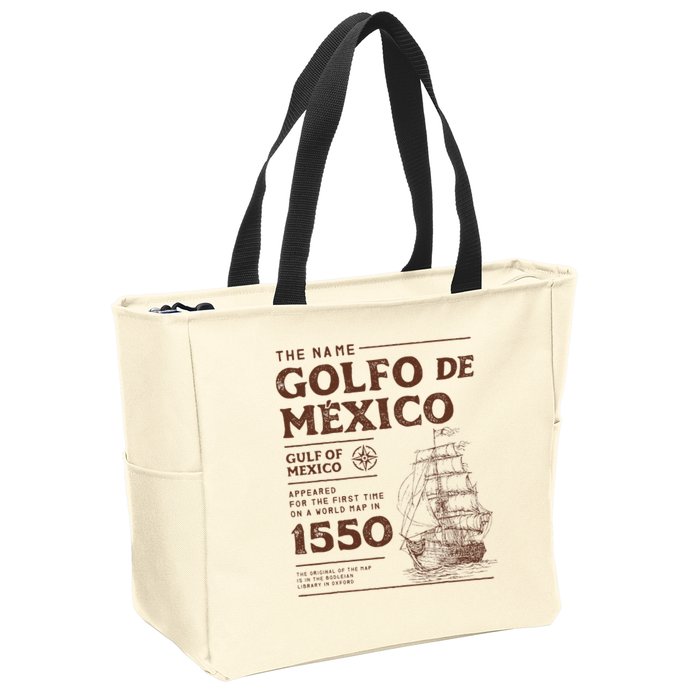 Gulf Of Mexico Name Origin 1550 Zip Tote Bag