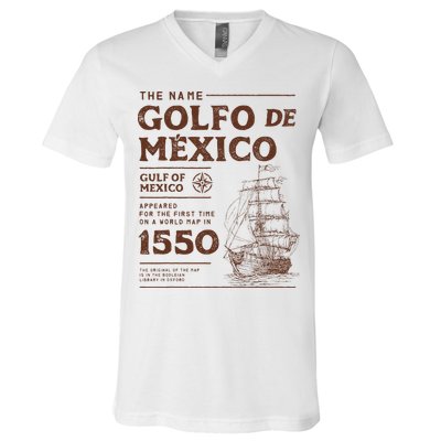 Gulf Of Mexico Name Origin 1550 V-Neck T-Shirt