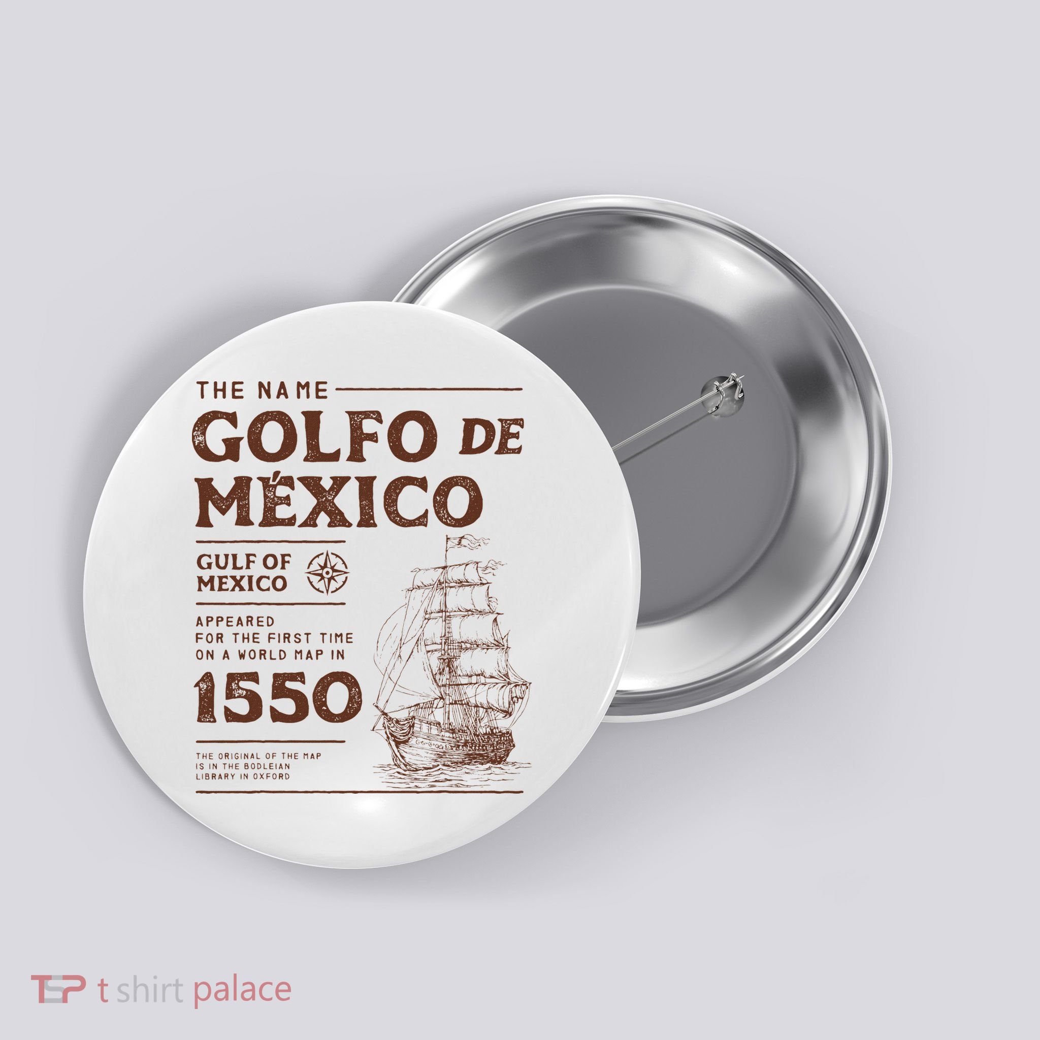 Gulf Of Mexico Name Origin 1550 Button