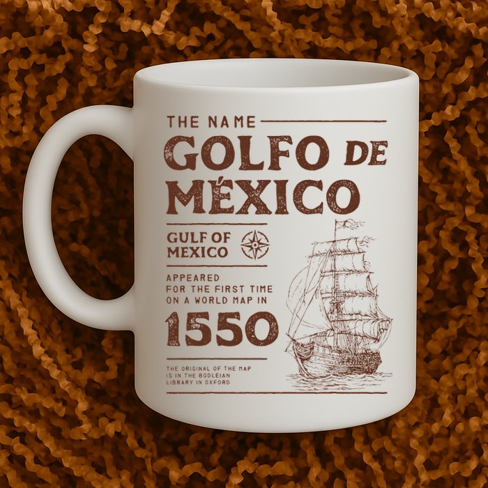 Gulf Of Mexico Name Origin 1550 Mug