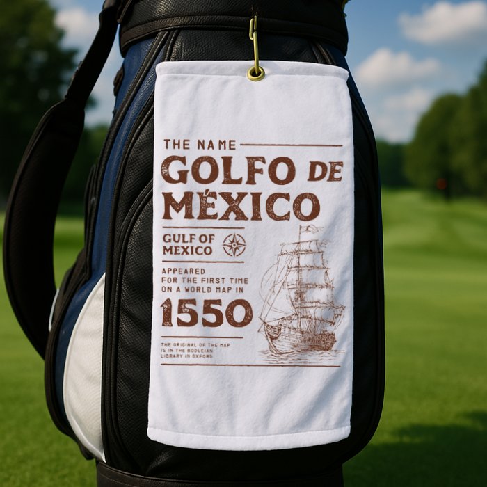 Gulf Of Mexico Name Origin 1550 Golf Towel