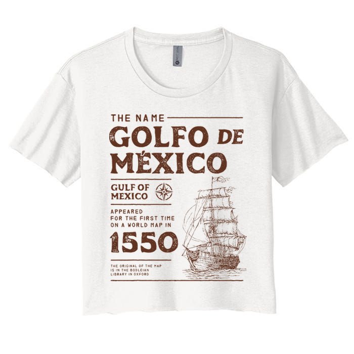 Gulf Of Mexico Name Origin 1550 Women's Crop Top Tee