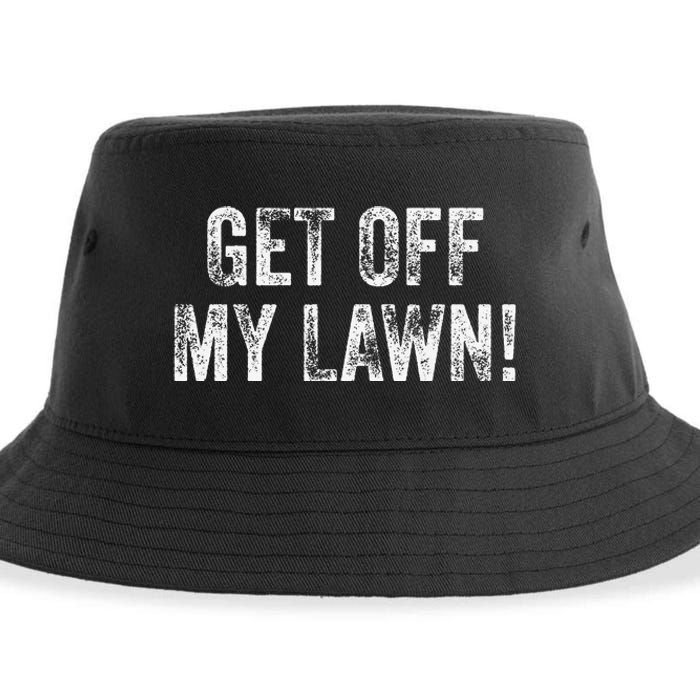 Get Off My Lawn! Funny Senior Citizen Old People Vintage Sustainable Bucket Hat