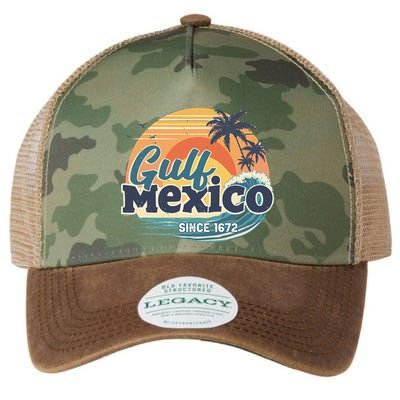 Gulf Of Mexico Since 1672 Retro Vintage Beach Sunset Legacy Tie Dye Trucker Hat