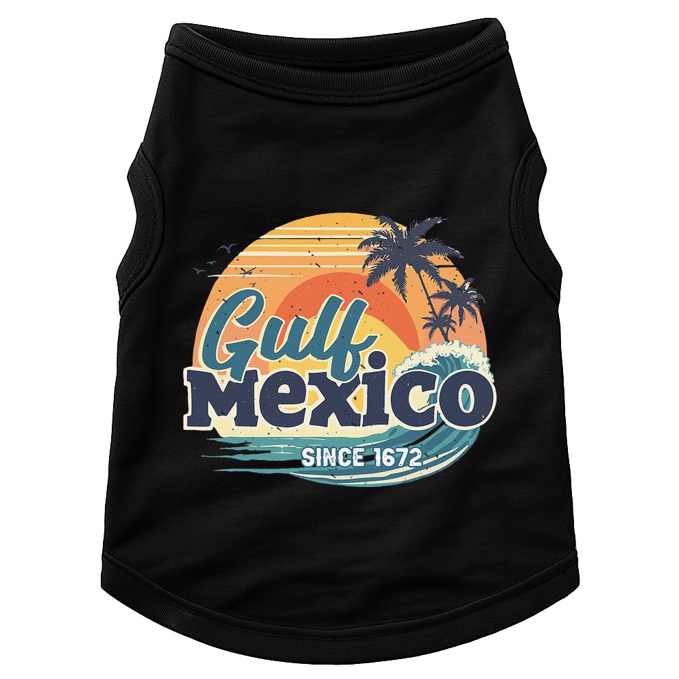 Gulf Of Mexico Since 1672 Retro Vintage Beach Sunset Doggie Tank