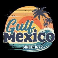 Gulf Of Mexico Since 1672 Retro Vintage Beach Sunset Doggie Tank