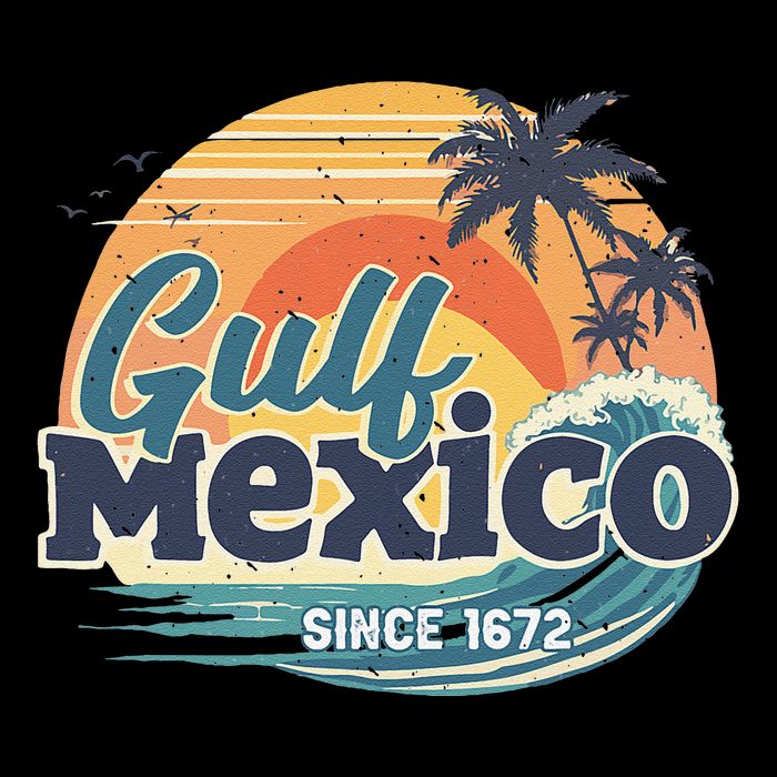 Gulf Of Mexico Since 1672 Retro Vintage Beach Sunset Doggie Tank