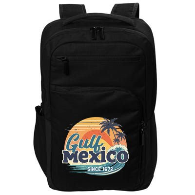 Gulf Of Mexico Since 1672 Retro Vintage Beach Sunset Impact Tech Backpack