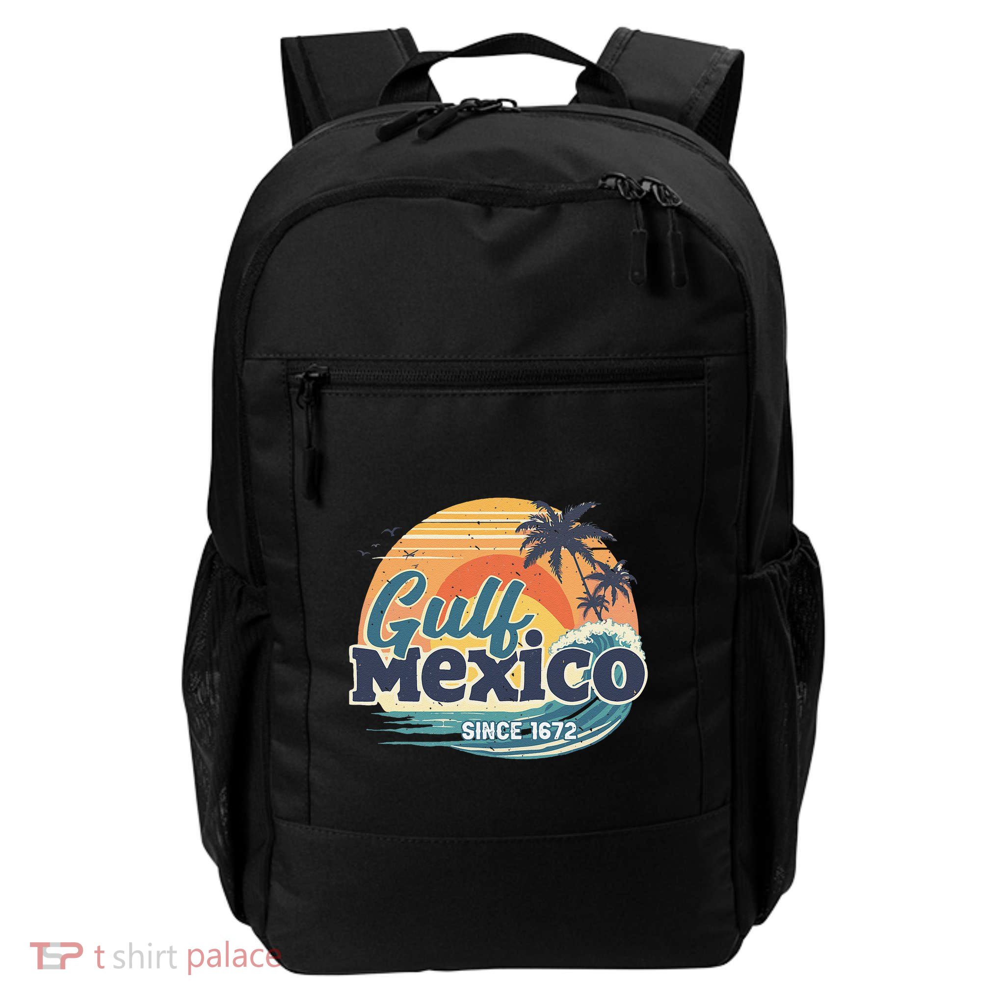 Gulf Of Mexico Since 1672 Retro Vintage Beach Sunset Backpack