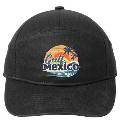 Gulf Of Mexico Since 1672 Retro Vintage Beach Sunset 7-Panel Snapback Hat