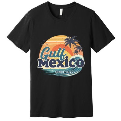 Gulf Of Mexico Since 1672 Retro Vintage Beach Sunset Premium T-Shirt