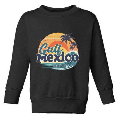 Gulf Of Mexico Since 1672 Retro Vintage Beach Sunset Toddler Sweatshirt