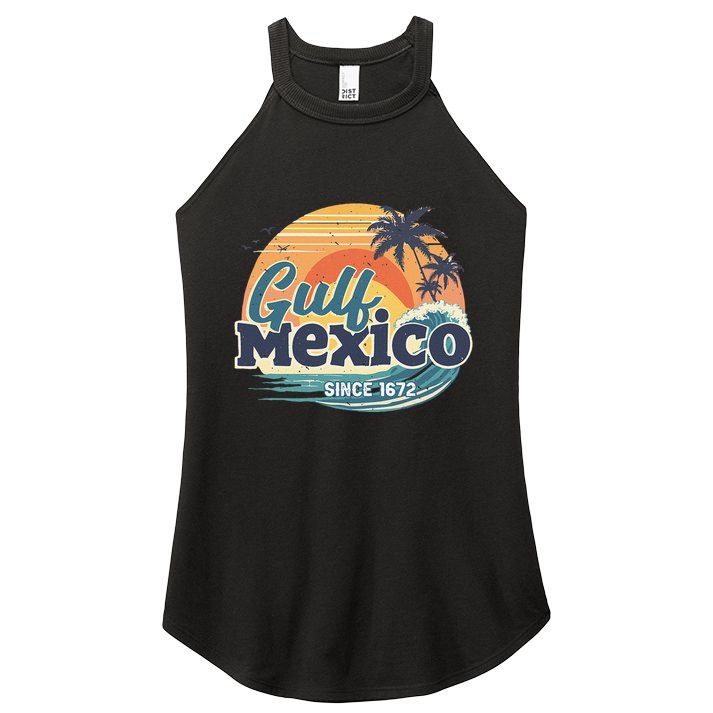 Gulf Of Mexico Since 1672 Retro Vintage Beach Sunset Women's Perfect Tri Rocker Tank