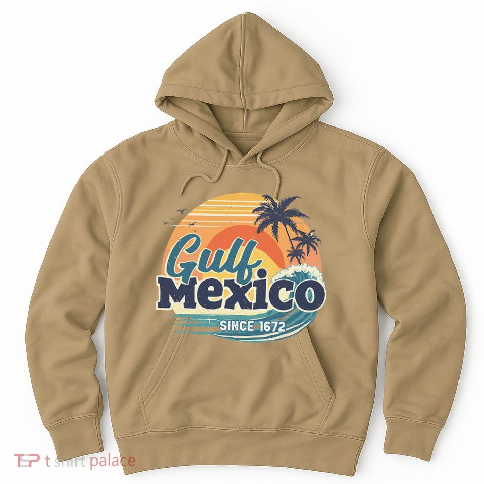 Gulf Of Mexico Since 1672 Retro Vintage Beach Sunset Hoodie