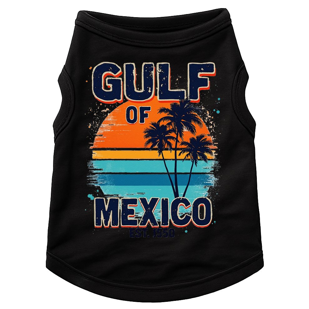 Gulf Of Mexico Since 1550 Retro Beach Doggie Tank