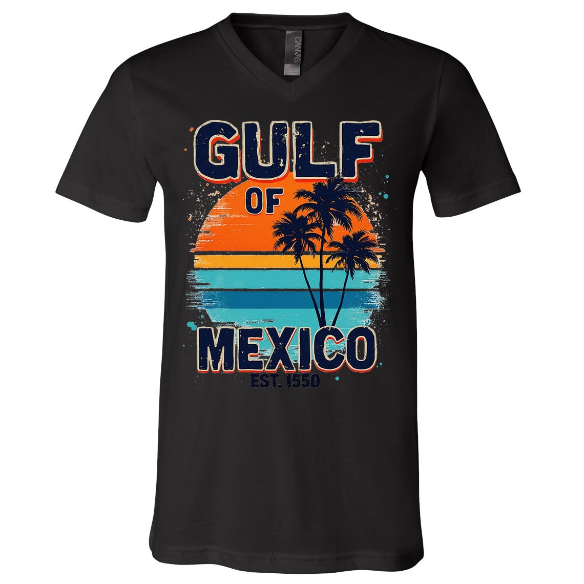 Gulf Of Mexico Since 1550 Retro Beach V-Neck T-Shirt