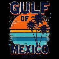 Gulf Of Mexico Since 1550 Retro Beach Sustainable Bucket Hat