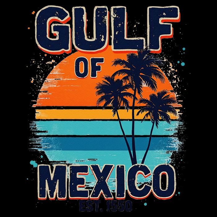 Gulf Of Mexico Since 1550 Retro Beach Sustainable Bucket Hat