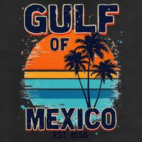 Gulf Of Mexico Since 1550 Retro Beach Adult Drive Performance Visor