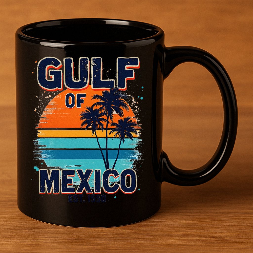 Gulf Of Mexico Since 1550 Retro Beach 11oz C Handle Ceramic Mug