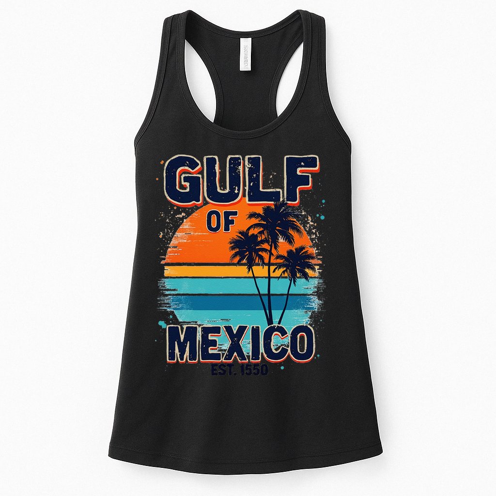Gulf Of Mexico Since 1550 Retro Beach Womens Tank Top
