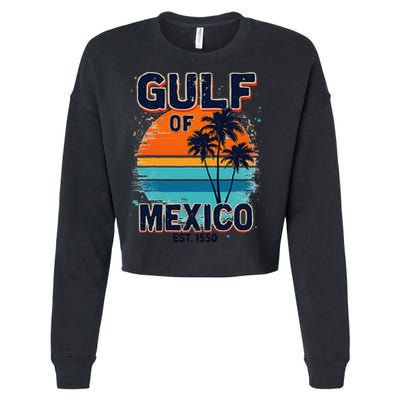 Gulf Of Mexico Since 1550 Retro Beach Cropped Pullover Crew