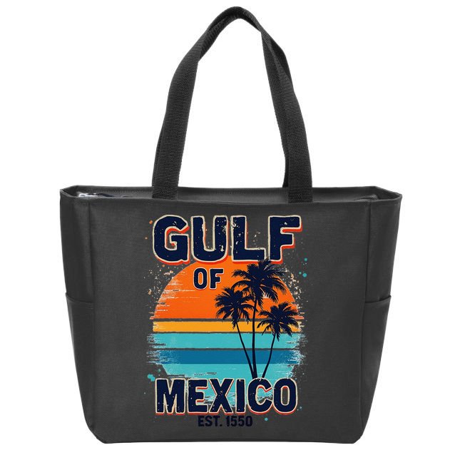 Gulf Of Mexico Since 1550 Retro Beach Zip Tote Bag