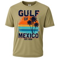 Gulf Of Mexico Since 1550 Retro Beach Cooling Performance Crew T-Shirt