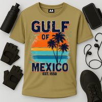 Gulf Of Mexico Since 1550 Retro Beach Cooling Performance Crew T-Shirt