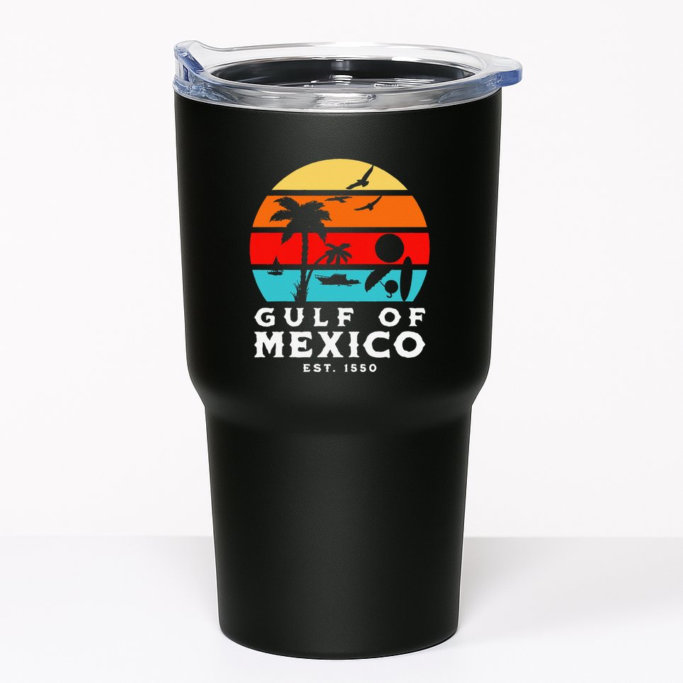 Gulf Of Mexico Est 1550 Retro Vintage Beach 2025 Vacation Tumbler