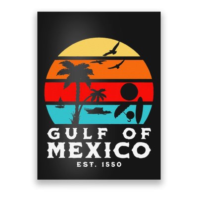 Gulf Of Mexico Est 1550 Retro Vintage Beach 2025 Vacation Poster