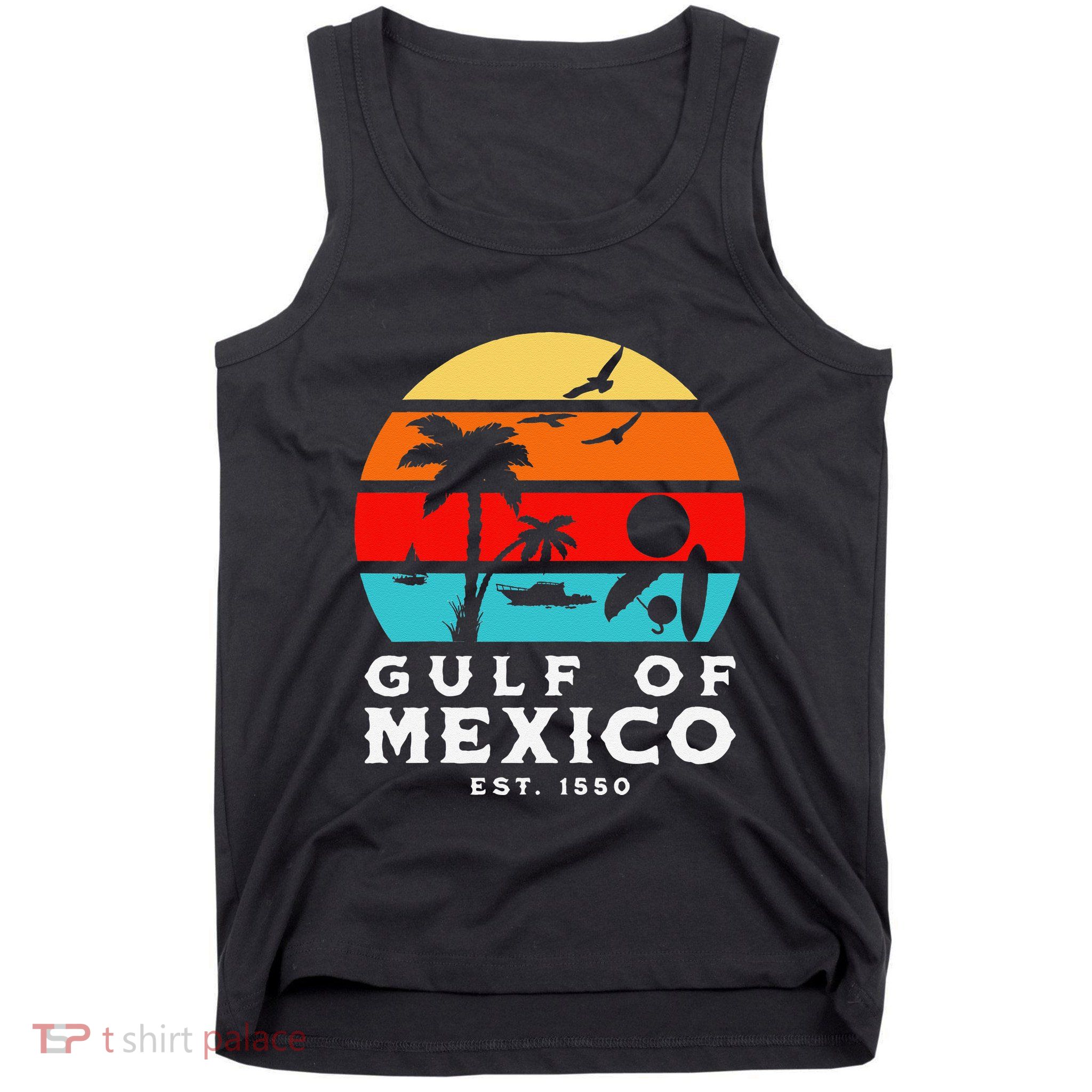 Gulf Of Mexico Est 1550 Retro Vintage Beach 2025 Vacation Tank Top