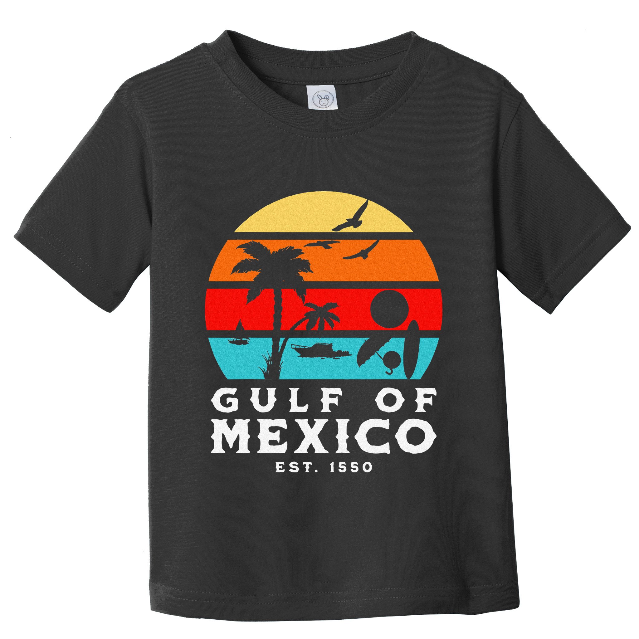 Gulf Of Mexico Est 1550 Retro Vintage Beach 2025 Vacation Toddler T-Shirt