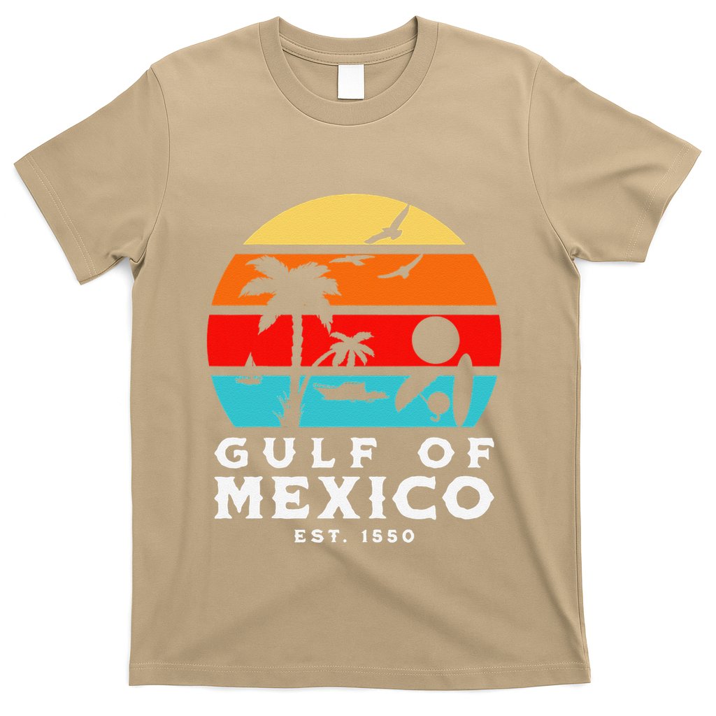 Gulf Of Mexico Est 1550 Retro Vintage Beach 2025 Vacation T-Shirt