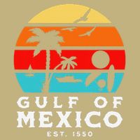 Gulf Of Mexico Est 1550 Retro Vintage Beach 2025 Vacation T-Shirt