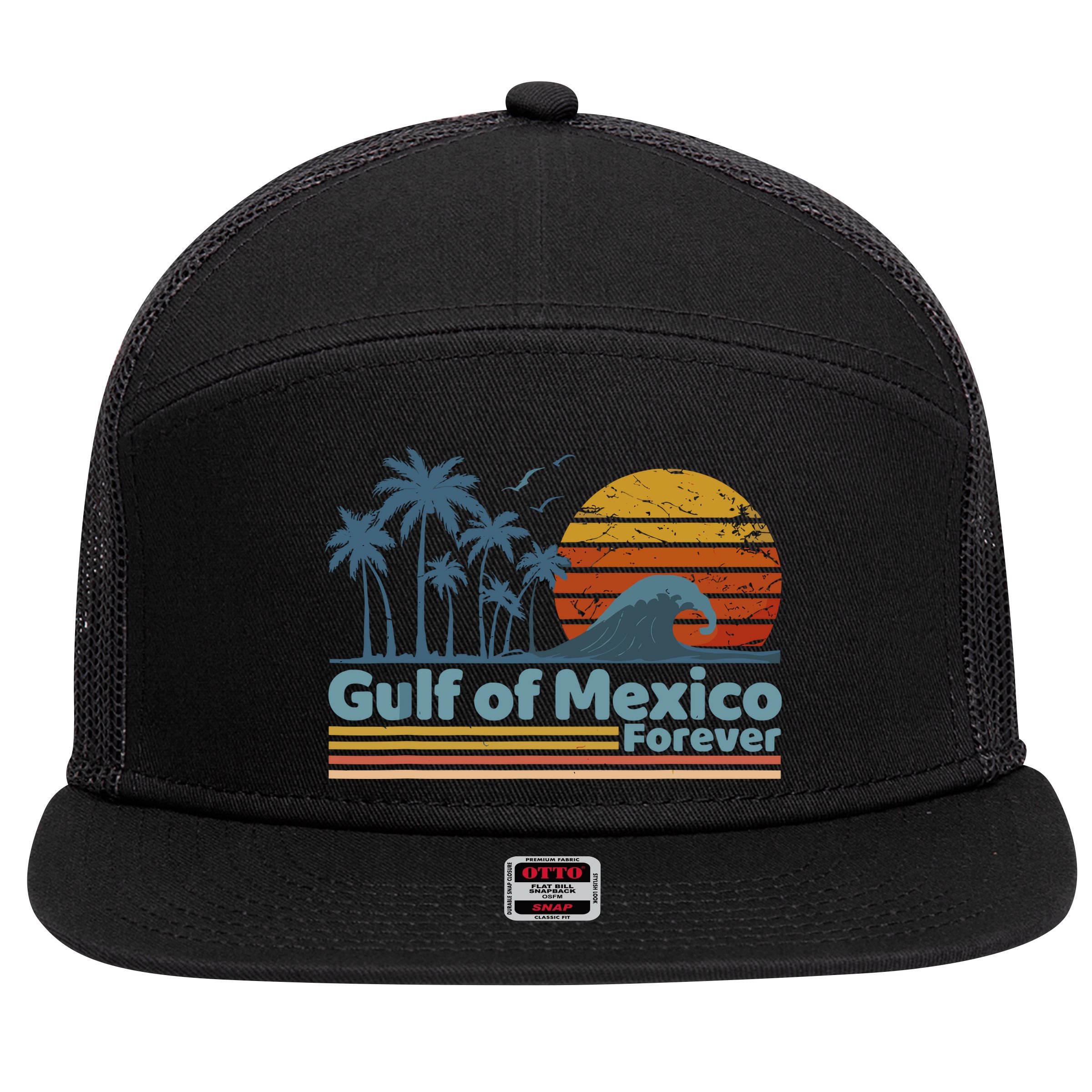 Gulf Of Mexico 7 Panel Mesh Trucker Snapback Hat