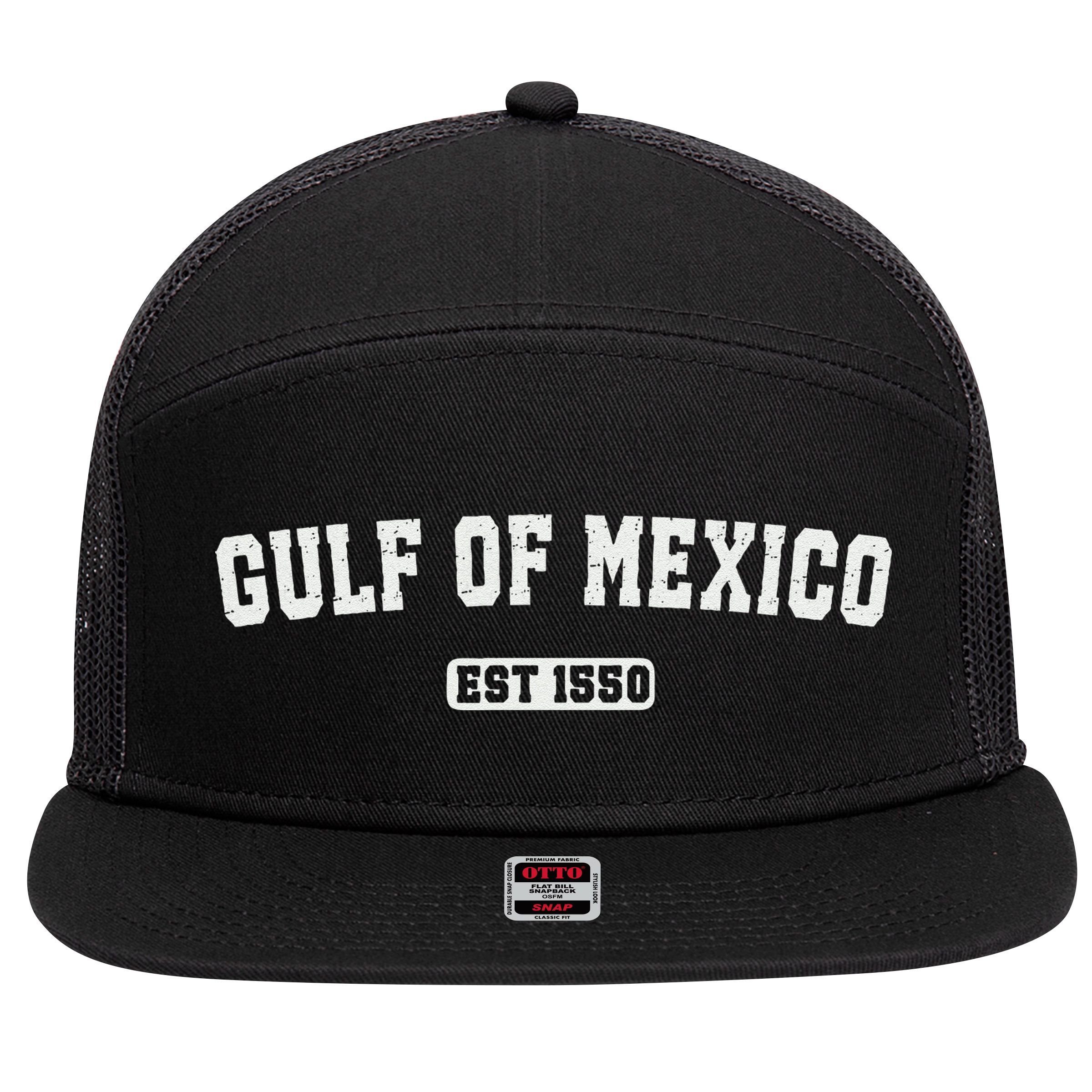 Gulf Of Mexico Est 1550 7 Panel Mesh Trucker Snapback Hat