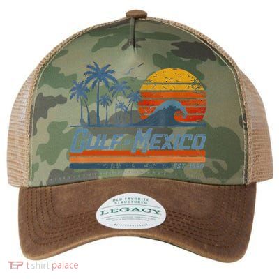 Gulf Of Mexico Est 1550 Retro Vintage Beach Legacy Tie Dye Trucker Hat