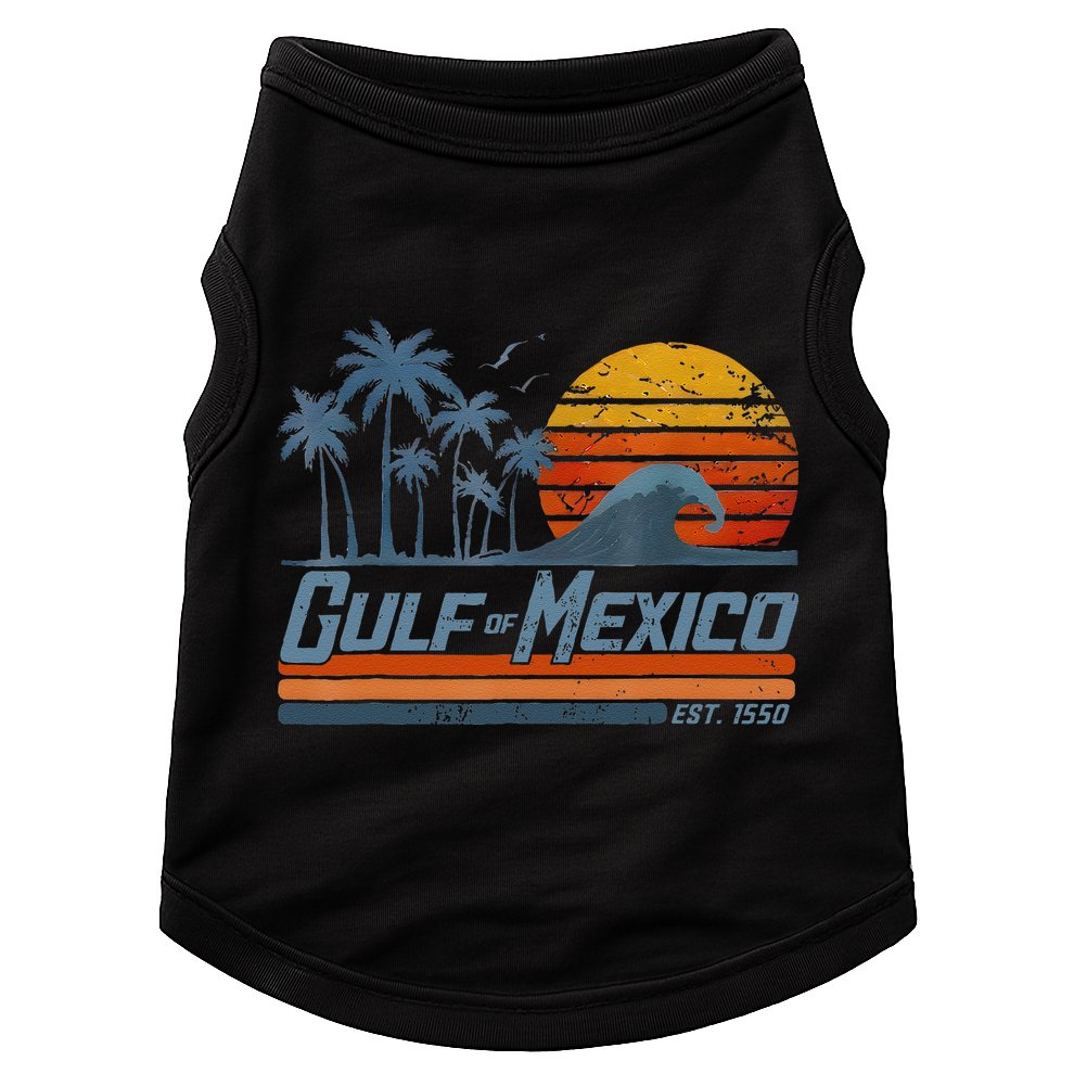 Gulf Of Mexico Est 1550 Retro Vintage Beach Doggie Tank