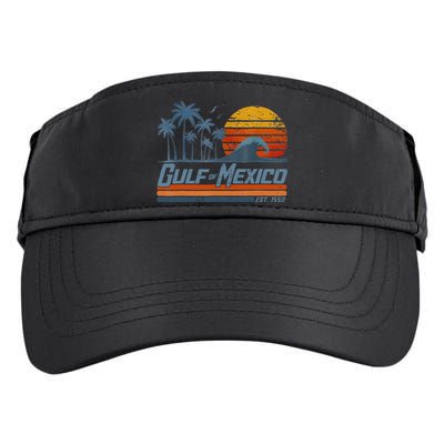 Gulf Of Mexico Est 1550 Retro Vintage Beach Adult Drive Performance Visor