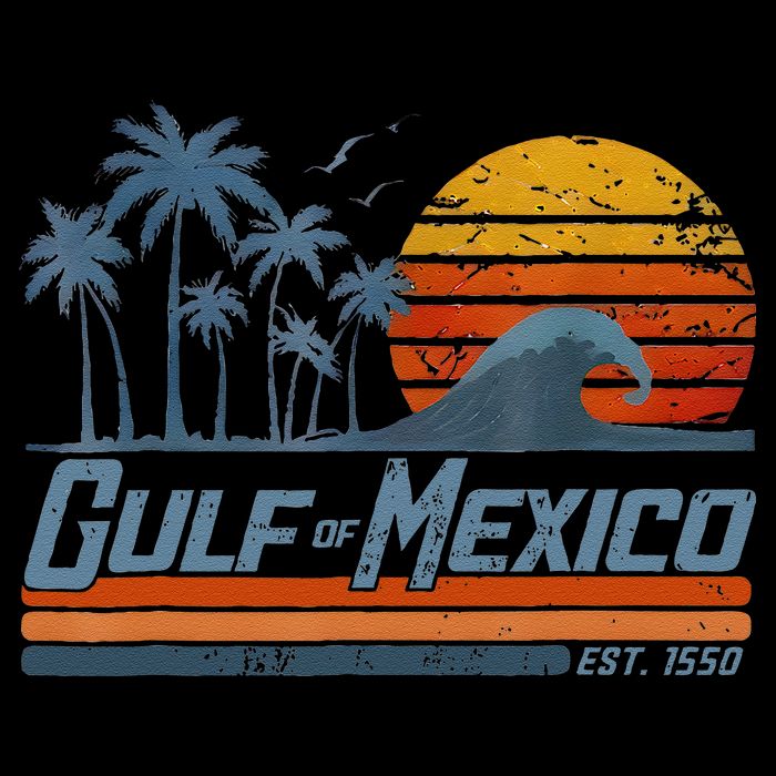 Gulf Of Mexico Est 1550 Retro Vintage Beach Bucket Hat