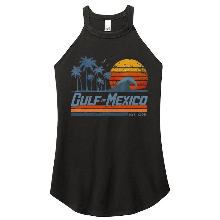 Gulf Of Mexico Est 1550 Retro Vintage Beach Women's Perfect Tri Rocker Tank