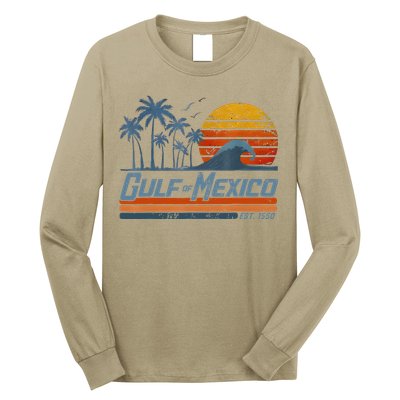 Gulf Of Mexico Est 1550 Retro Vintage Beach Long Sleeve Shirt