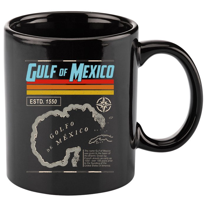 Gulf Of Mexico Est 1550 Historic Map .Png 11oz C Handle Ceramic Mug