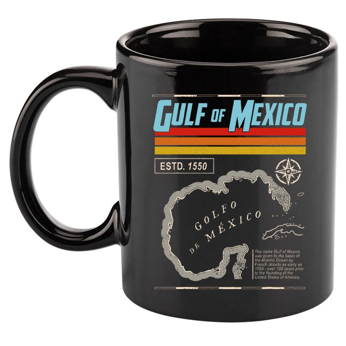 Gulf Of Mexico Est 1550 Historic Map .Png 11oz C Handle Ceramic Mug