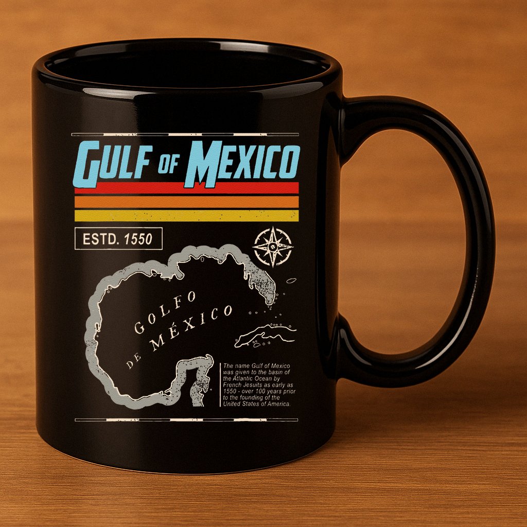 Gulf Of Mexico Est 1550 Historic Map .Png 11oz C Handle Ceramic Mug