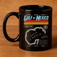 Gulf Of Mexico Est 1550 Historic Map .Png 11oz C Handle Ceramic Mug