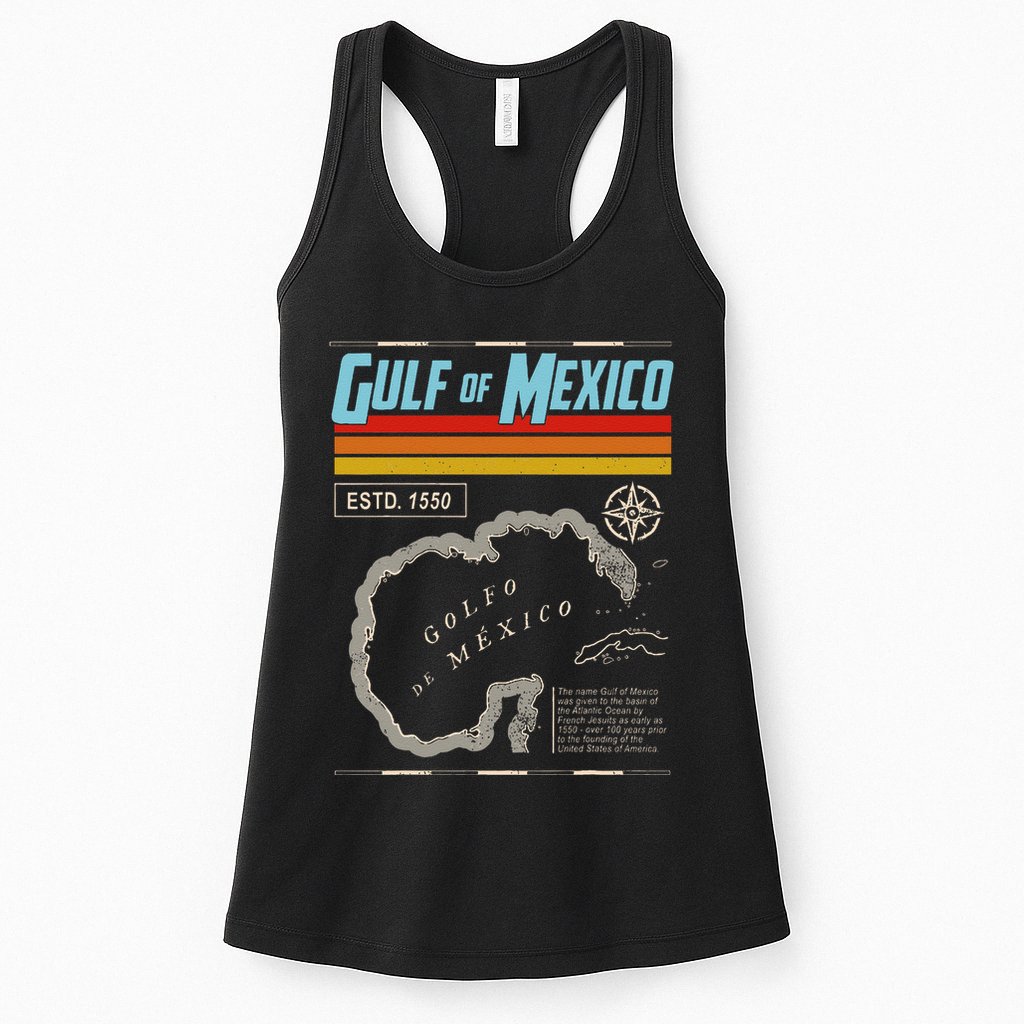 Gulf Of Mexico Est 1550 Historic Map .Png Womens Tank Top